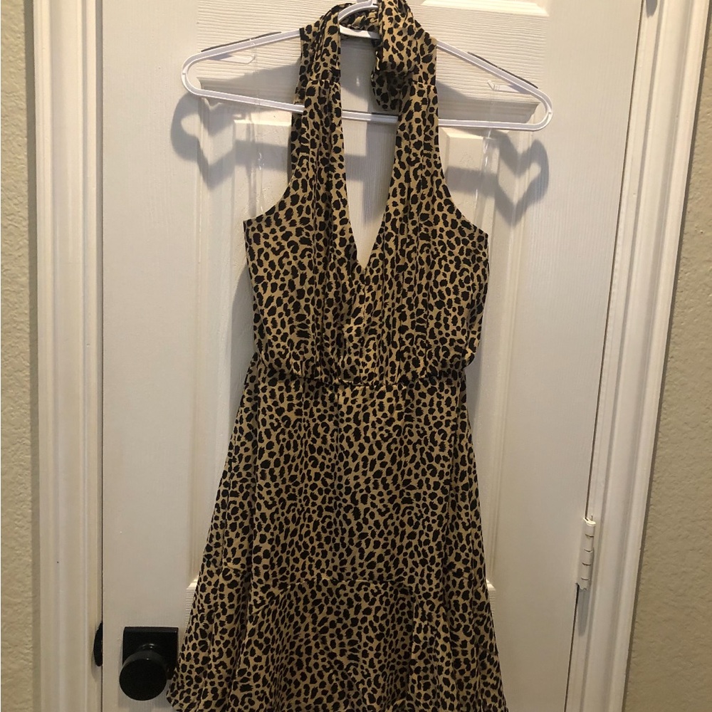 Francesca's Collections Brown and Black Halter Sundress